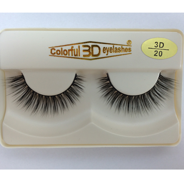 Stock wholesale 3D silk eyelash colorful E03